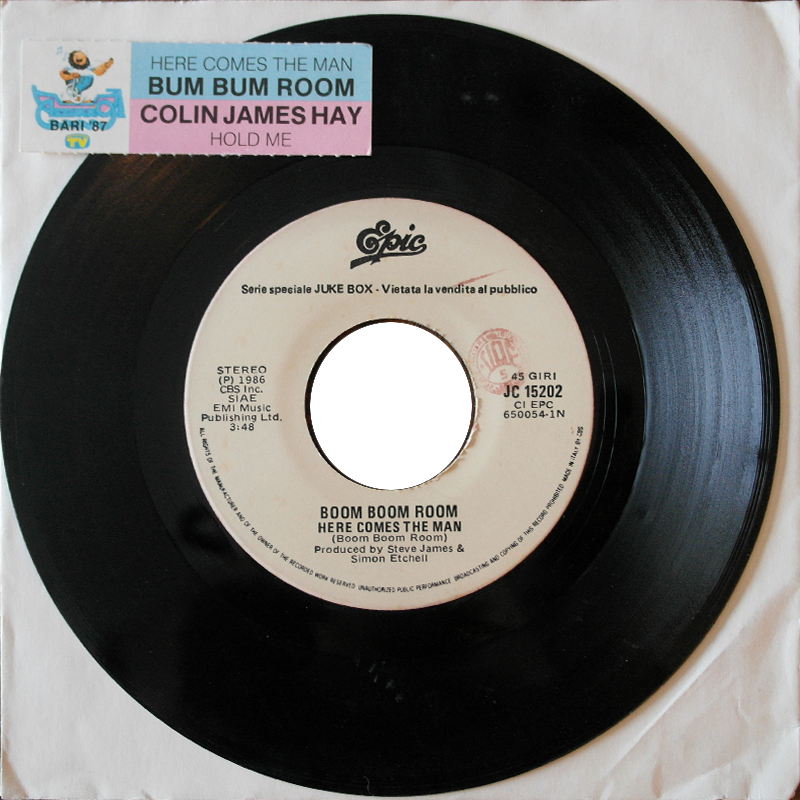 Boom Boom Room Here Comes The Man - Italy 7"  Jukebox